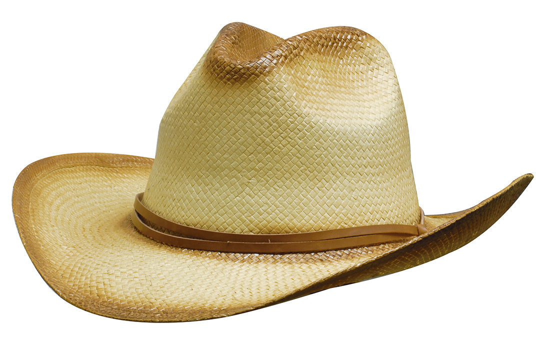 Headwear Sprayed Cowboy Hat Leather Band X12 - S4282